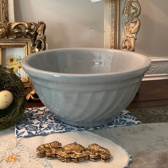 Other - Elegant Stone Blue Ceramic Bowl